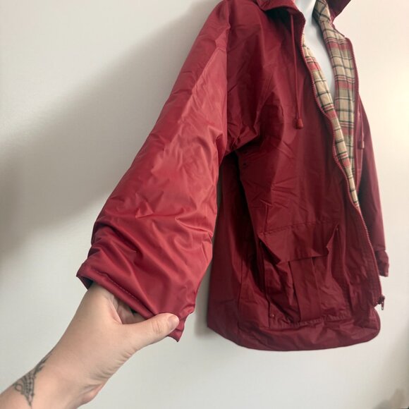 Vintage Misty Harbor Burgundy Hooded Jacket | Plaid Lined | Medium - Picture 7 of 11